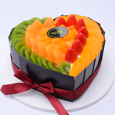 生日蛋糕水果蛋糕_生日蛋糕水果ins_心形水果生日蛋糕图片